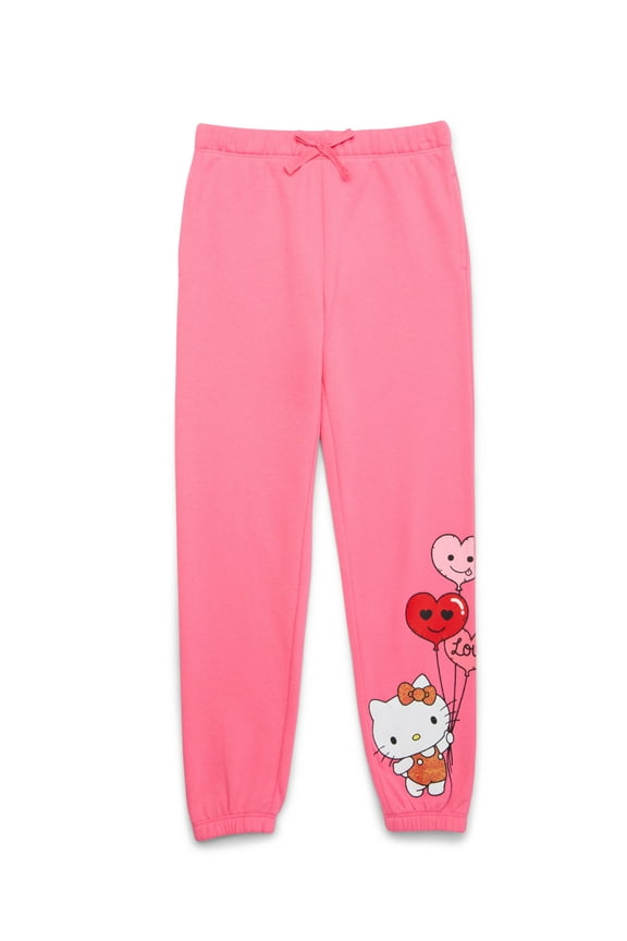 Hello Kitty Love Girls Valentine's Day Jogger Pants, Sizes 4-16