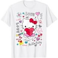 thumbnail image 1 of Hello Kitty Love Notes Valentine DTG Print Unisex T-Shirt, 1 of 5