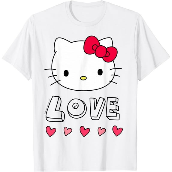Hello Kitty Love and Hearts Valentine DTG Print Unisex T-Shirt