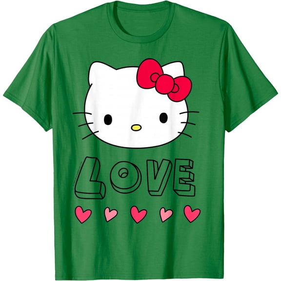 Hello Kitty Love and Hearts Valentine DTG Print Unisex T-Shirt