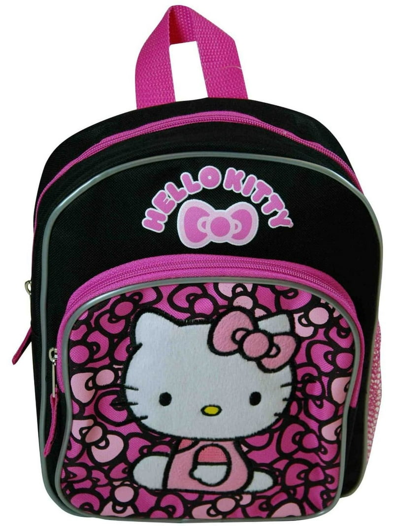 Hello Kitty Lovely Bow Small Black/Pink Mini Backpack for