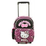 Hello Kitty Lovely Bow Black/Pink Small Rolling Backpack 12 Inch