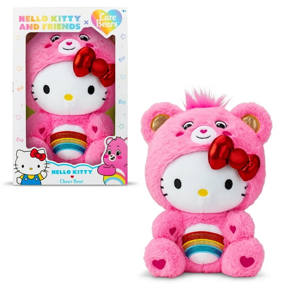 Hello Kitty Loves Cheer Bear 10" Collectible Care Bears Plush - Soft, Huggable Material! Ages 4 Years and Up