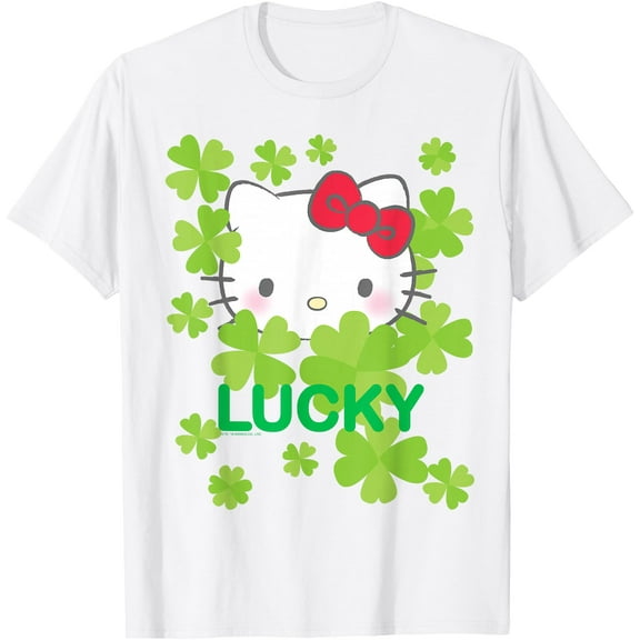 Hello Kitty Lucky Clover St. Patrick's Day DTG Print Unisex T-Shirt
