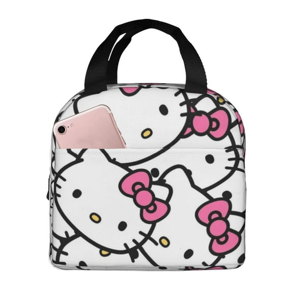 Hello Kitty Lunch Bag, Insulated Lunch Bag for Women Men Lunch Box Container Bag Reusable Lunch Tote Bag for Office, Work, Beach, Travel, Picnic