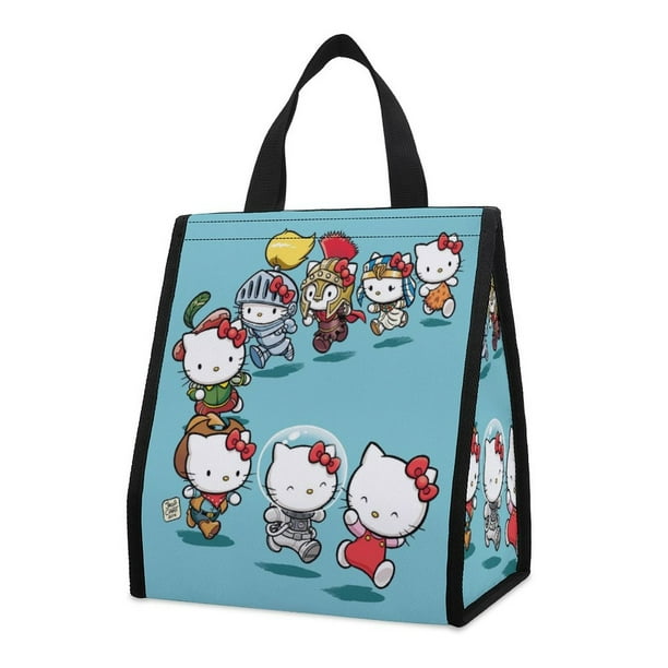Hello Kitty Lunch Bag Reusable Portable Lunch Tote Thermal Lunch Box Container for Office Work School Beach