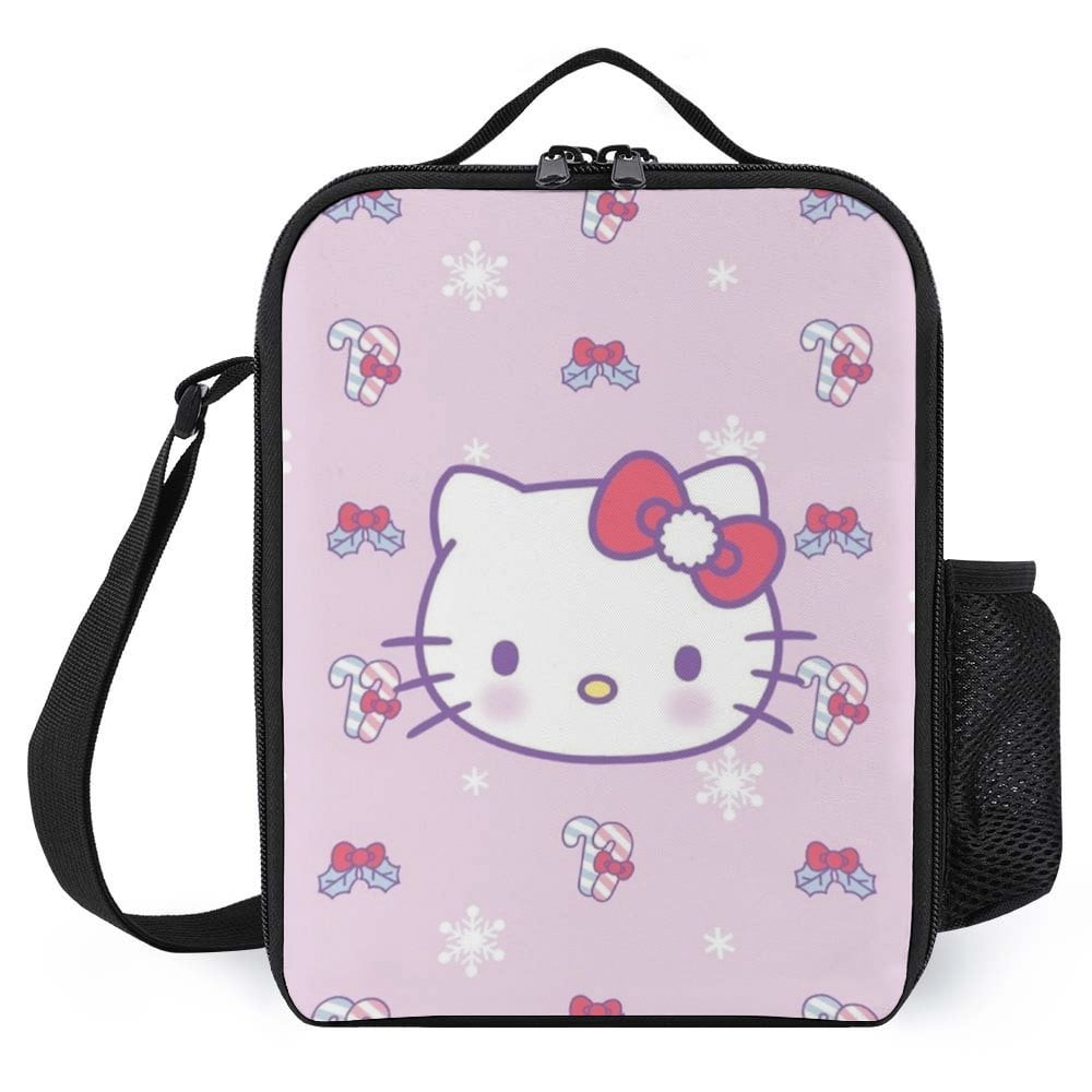 Hello Kitty Lunch Bags Shoulder Bag Reusable LunchBox Portable Lunchbox Snack Bag for Office