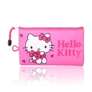Hello Kitty Makeup Bag, Pink Neoprene Zip Pouch for Travel and Cosmetics