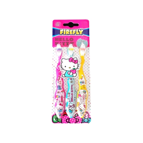 Hello Kitty Manual Toothbrushes Soft Bristles 1 pack with 3 brushes