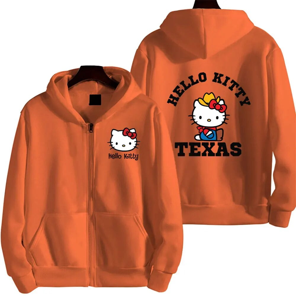 Hello Kitty Men Zip Up Hoodie Jacket 2024 New Spring Autumn Casual ...