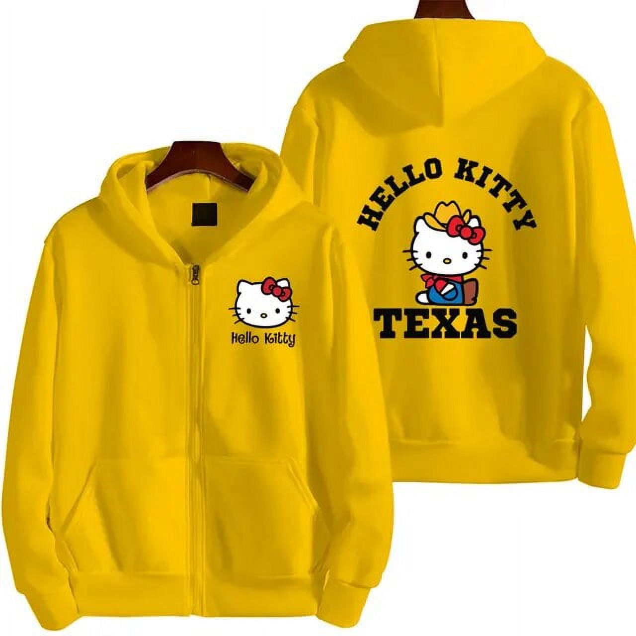 Hello Kitty Men Zip Up Hoodie Jacket 2024 New Spring Autumn Casual