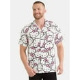 thumbnail image 1 of Hello Kitty Men's and Big Men's Print Button-Up Shirt with Short Sleeves, Sizes XS-3XL, 1 of 5