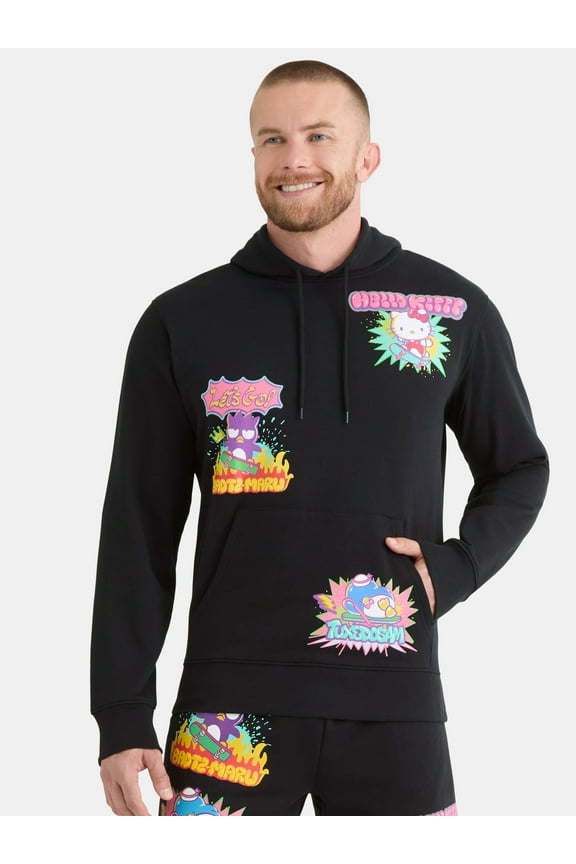 Hello Kitty and Friends Men's and Big Men's Front Back Graphic Hoodie, Sizes XS-3XL