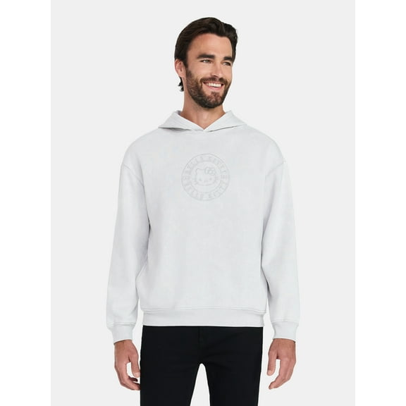 Hello Kitty, Men's & Big Men's Graphic Mineral Wash Hoodie, Sizes XS-3XL