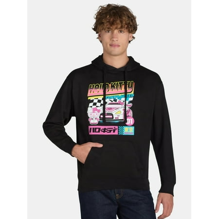 Hello Kitty Men's and Big Men’s Tokyo Speed Graphic Hoodie Sweatshirt, Sizes XS-3XL