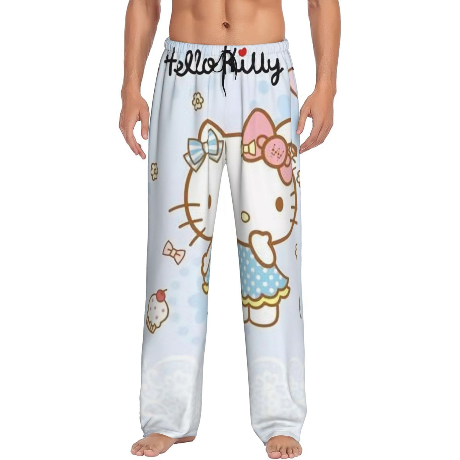 Hello Kitty Men's pajama pants with drawstring waistband pockets ...