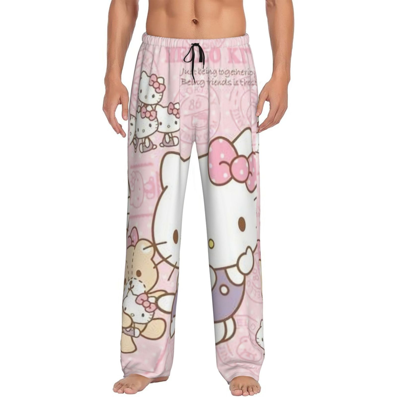 Hello Kitty Men's pajama pants with drawstring waistband pockets ...