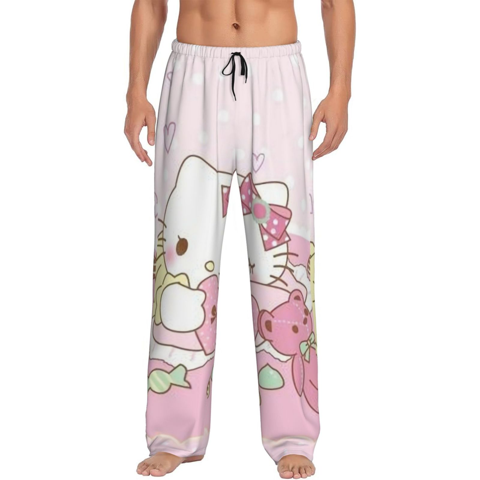 Hello Kitty Men's pajama pants with drawstring waistband pockets ...