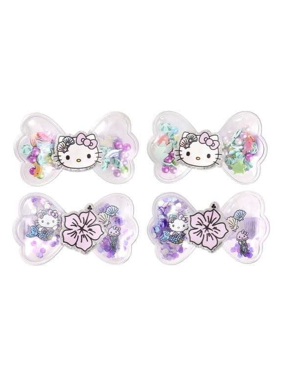 Mermaid Shaker Hair Clips 4-Piece Set, Official Sanrio License