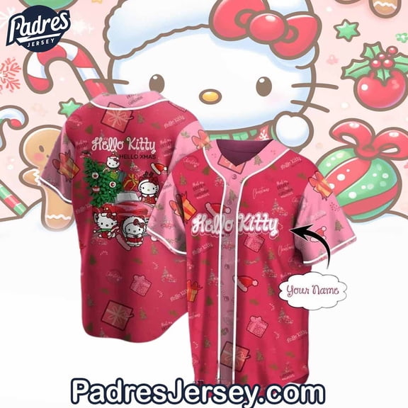 Hello Kitty Merry Christmas​ Baseball Jersey Outfit - Custom Name