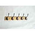 thumbnail image 1 of James Hardware Wall-Mounted Coat Racks with 5 Metal Double-Hooks, Beech Wood Backboard, 17.8 inch, Black/Black Board, 1 of 7