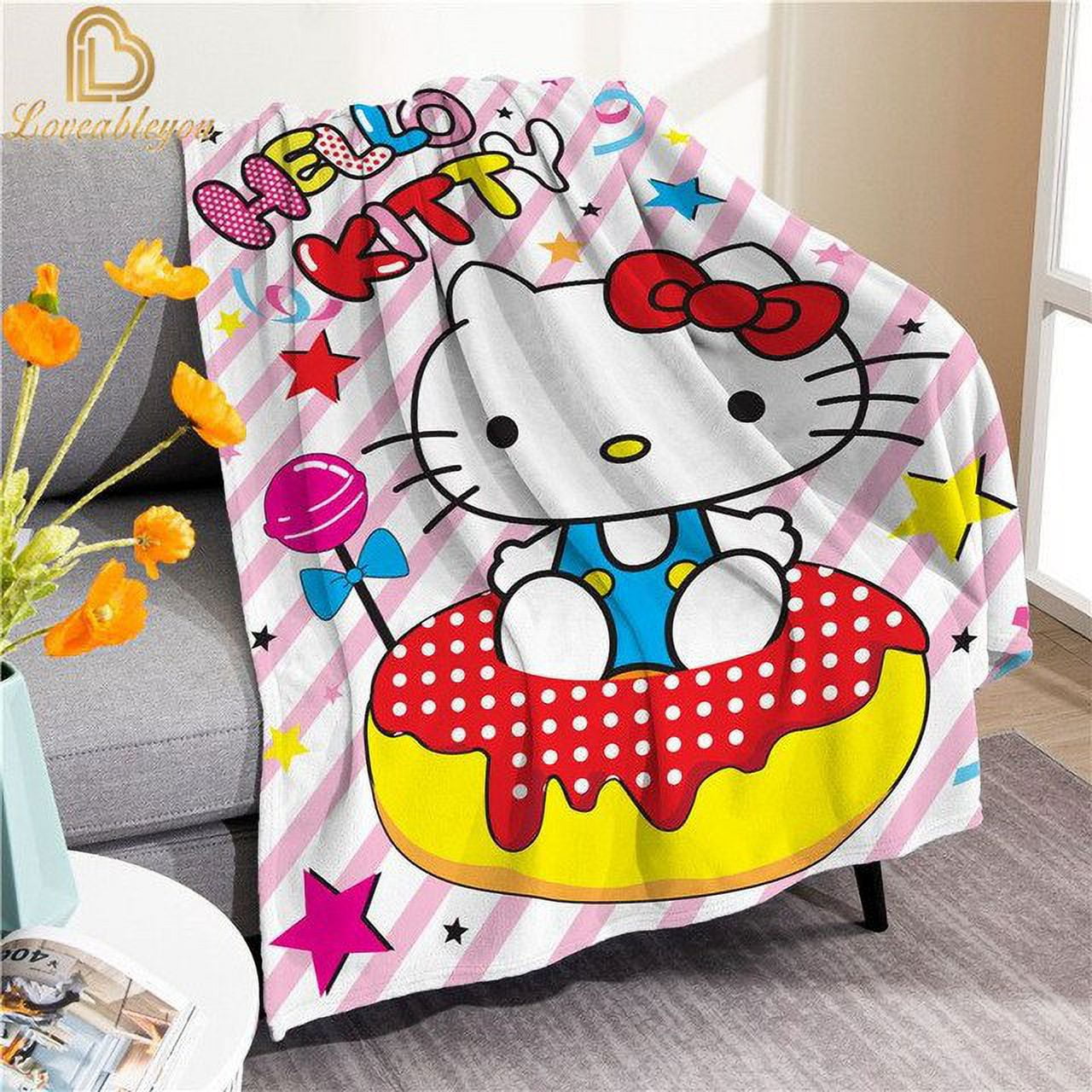 Hello Kitty Milk Flannel Blanket Children Adult Cartoon Kt Cat Cute 