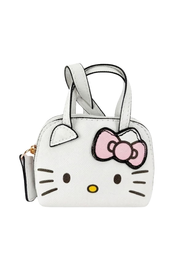 Mini Bag Charm Coin Purse Tote Bag Accessory Keychain White