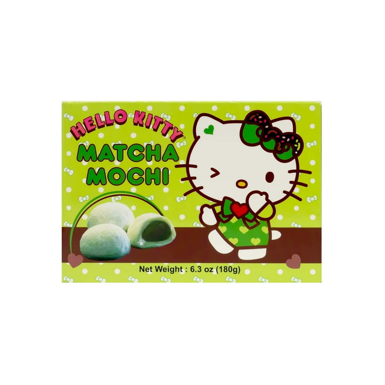 Hello Kitty Mochi Matcha Flavor, Soft Chewy Green Tea Rice Cakes