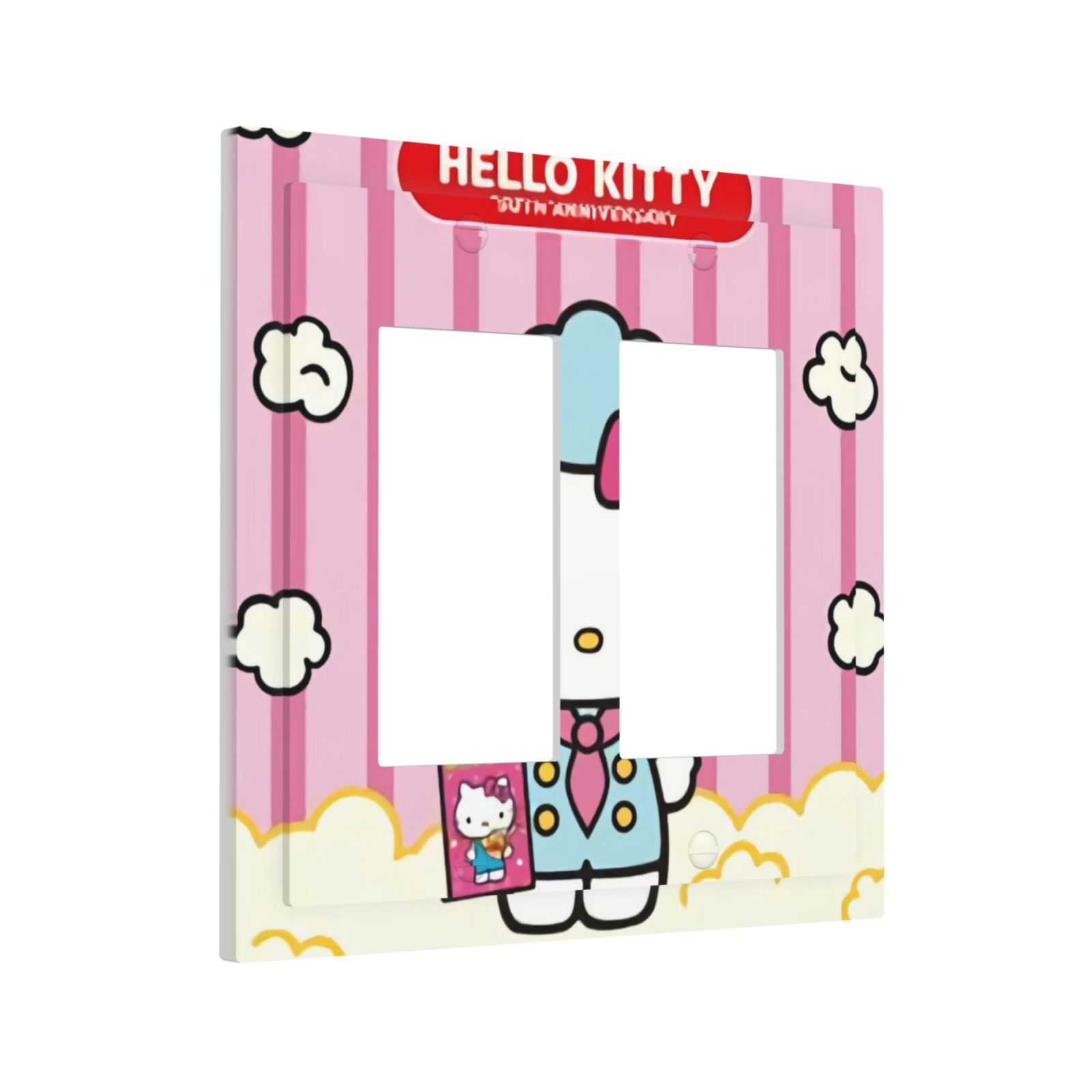 Hello-Kitty Modern Two-Way Toggle Switch Panel，Made Of Pc，Dustproof ...