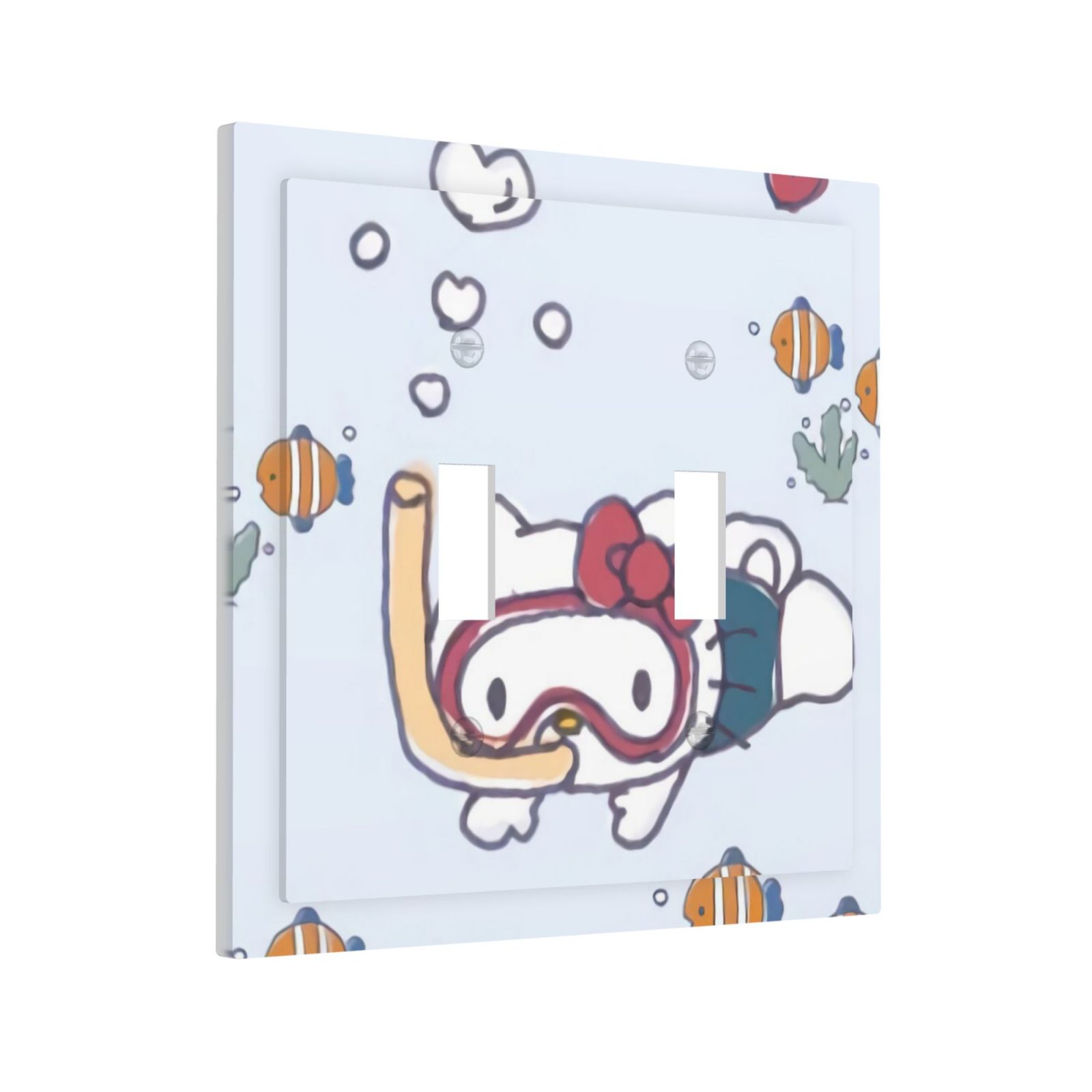 Hello-Kitty Modern Two-Way Toggle Switch Panel，Made Of Pc，Dustproof ...