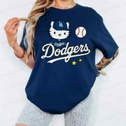 GILDAN Hello Kitty Monster Dodgers Team Shirt, Baseball Sweatshirt, Game Day Shirt, Sport Shirt,Navy Color,Size 3XL