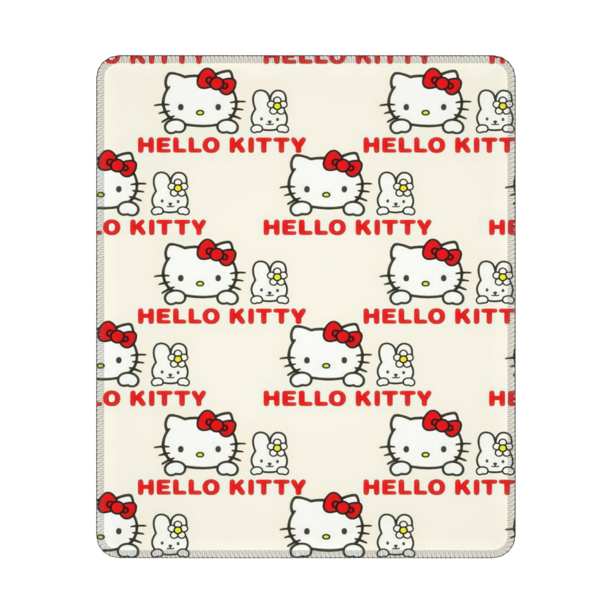 Hello Kitty Mouse Pad, Square AntiSlip Rubber Gaming Mousepad with Stitched Edge, Cute Office