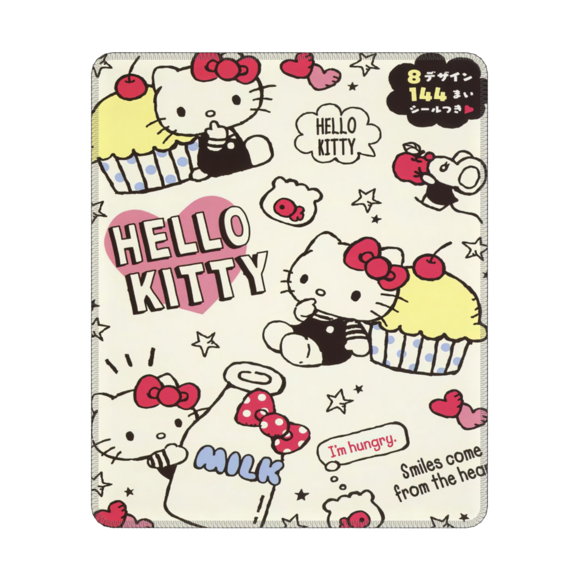 Hello Kitty Mouse Pad, Square AntiSlip Rubber Gaming Mousepad with Stitched Edge, Cute Office