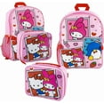 thumbnail image 1 of Hello Kitty & My Melody 16 inches Pink Backpack Set - Includes Large Bookbag and Lunchbox, 1 of 2