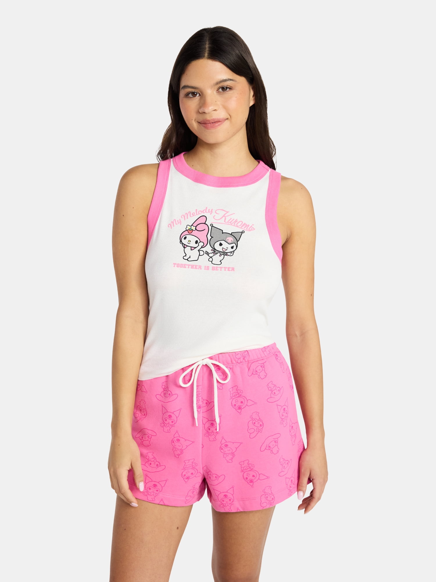 kitty　11月 Hello Kitty My Melody and Kuromi Women's Graphic Tank Top and