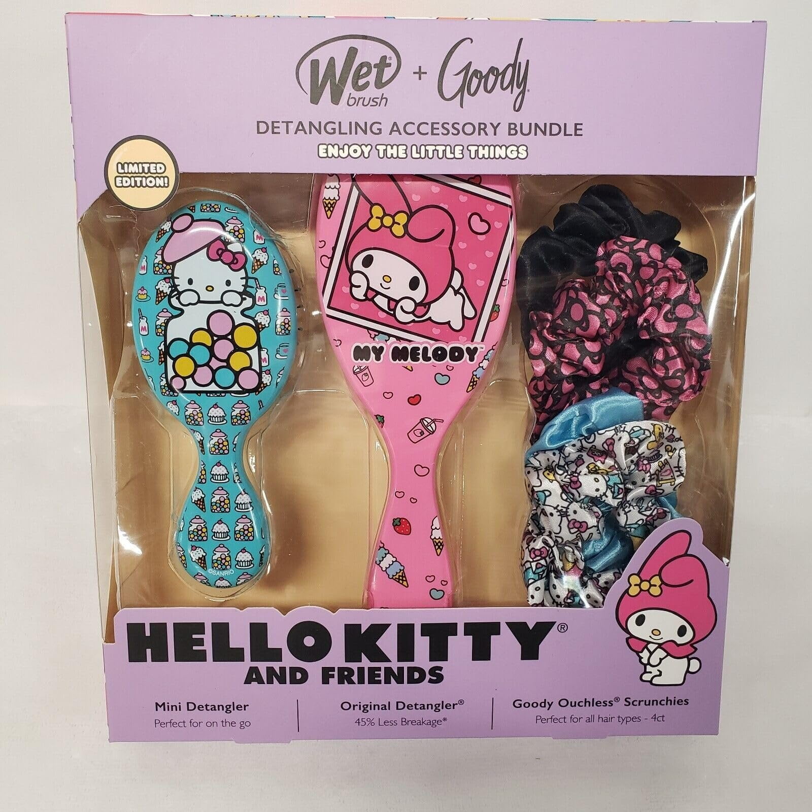 Hello Kitty-My Melody- Keroppi Frog Wet Brush  Goody Detangling Bundle Set