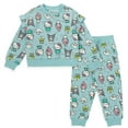 thumbnail image 1 of Hello Kitty My Melody Keroppi Kuromi Fleece Pullover Sweatshirt and Jogger Pants Outfit Set Toddler to Big Kid, 1 of 5