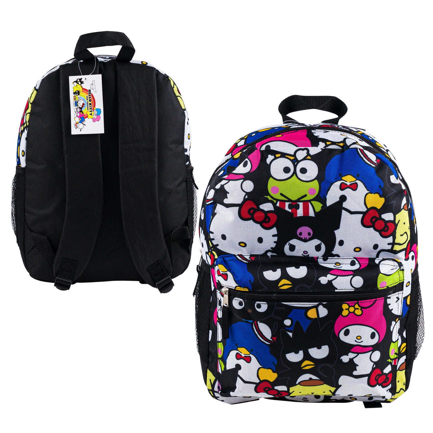 Hello Kitty My Melody, Kuromi, Aggretsuko, Gudetama, Allover Print Large 16 inches School Backpack