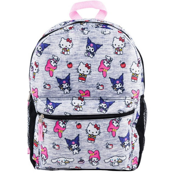 Hello Kitty My Melody, Kuromi, All-over Print Large 16 inches School Backpack - Perfect for Bookbag for All Ages