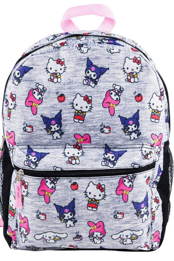My Melody, Kuromi, All-over Print Large 16 inches School Backpack - Perfect for Bookbag for All Ages