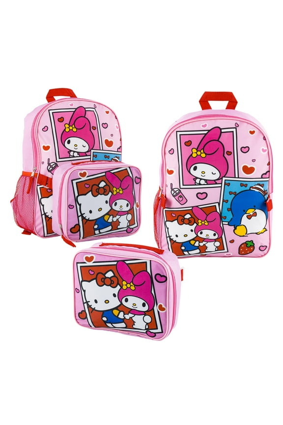 & My Melody16 inches Backpack With Matching Lunch Bag Set- 99144