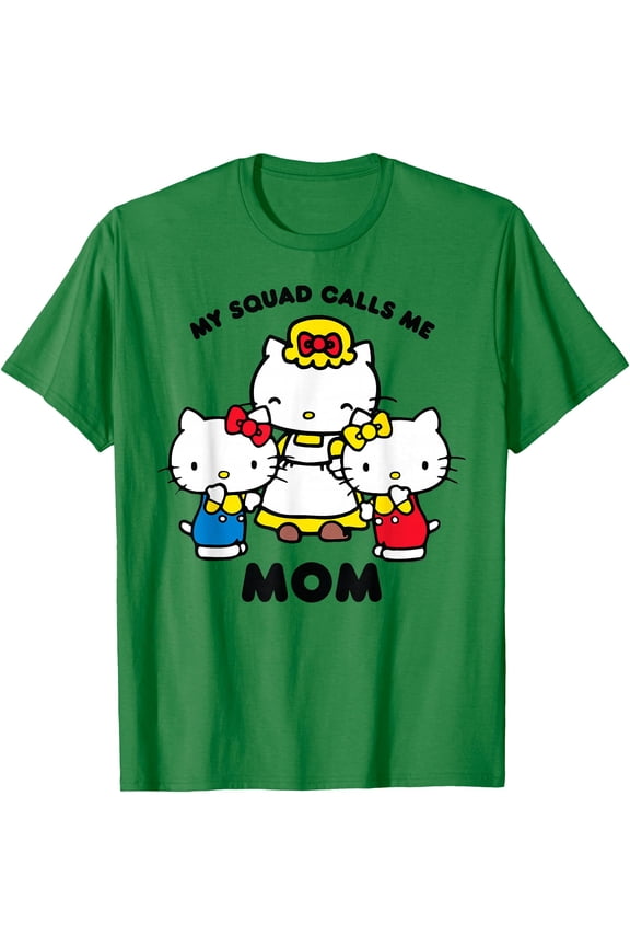 Hello Kitty My Squad Calls Me Mom DTG Print Unisex T-Shirt,Irish Green Color,Size 3XL