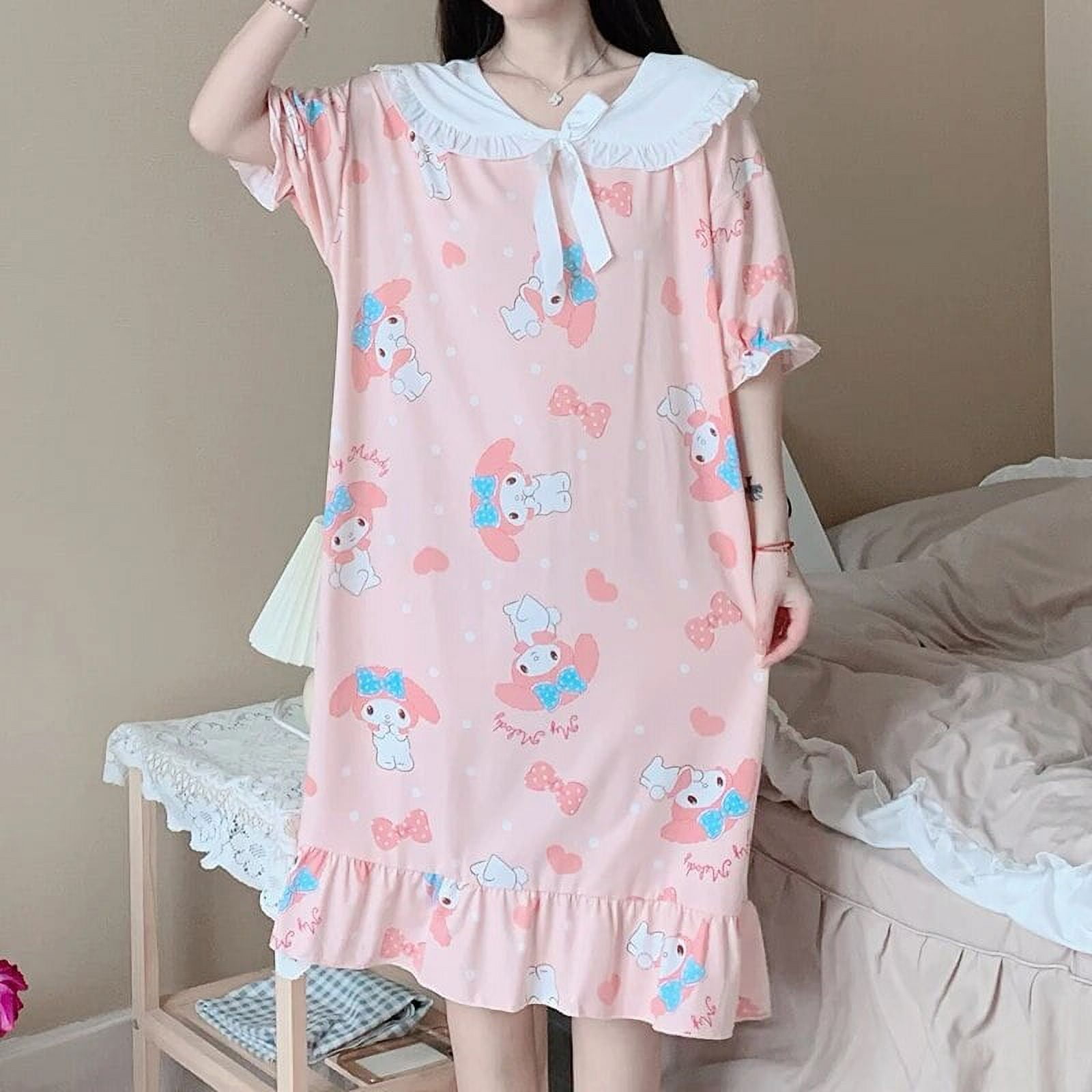Hello Kitty Pajama Set For Women & Teens - Long Sleeve Button Down Top & Pants, Pink, 2XL, Kawaii Lounge Wear - View #3