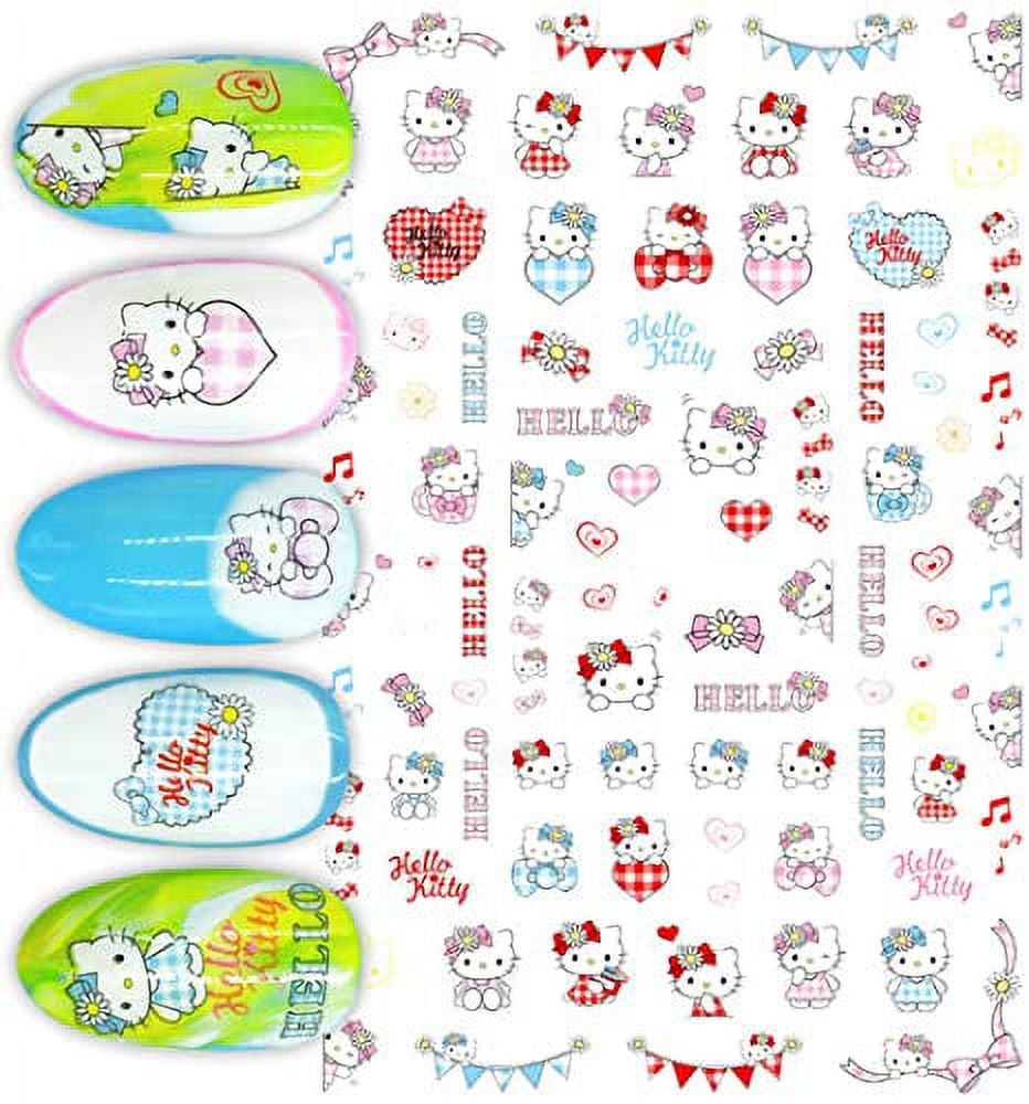 Hello Kitty Nail Stickers - Hello, Love, Heart, Bows, Music Notes Over