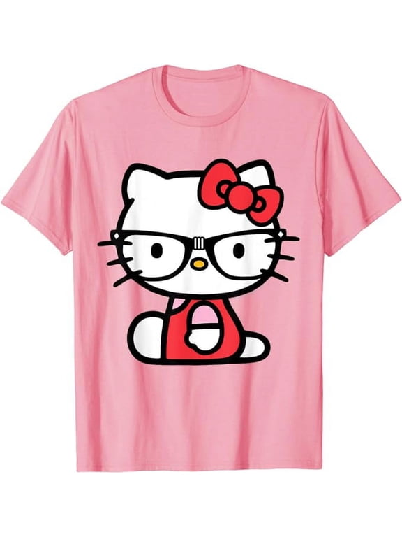 Hello Kitty Nerd Glasses T-Shirt, Light Pink Color, Size 3XL