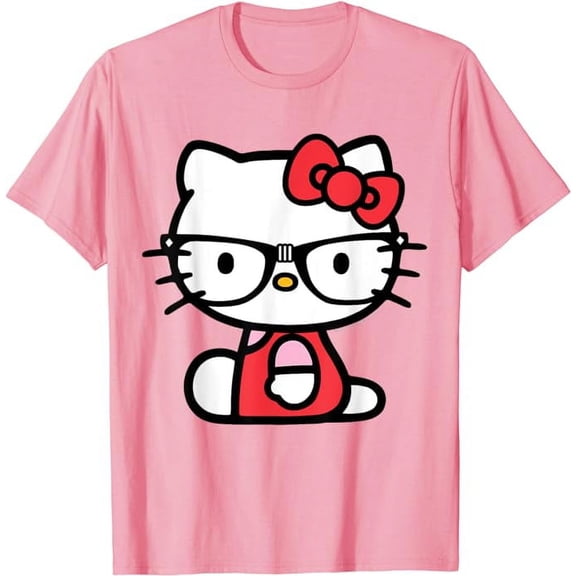 Hello Kitty Nerd Glasses T-Shirt, Light Pink Color, Size XL