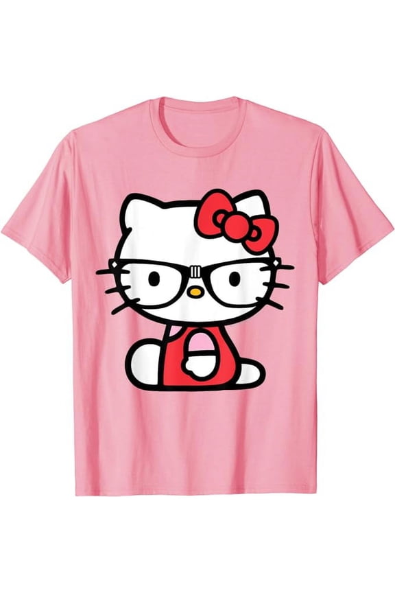 Hello Kitty Nerd Glasses T-Shirt, Light Pink Color, Size XL
