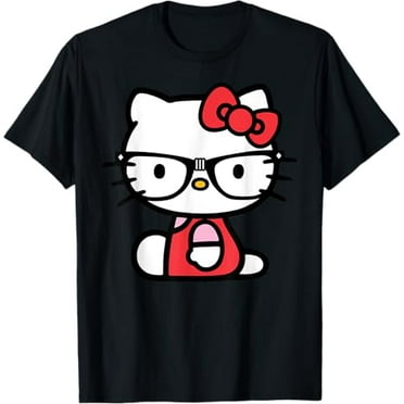 Hello Kitty Nerd Glasses T-Shirt Short Sleeve Unisex Adult Tee