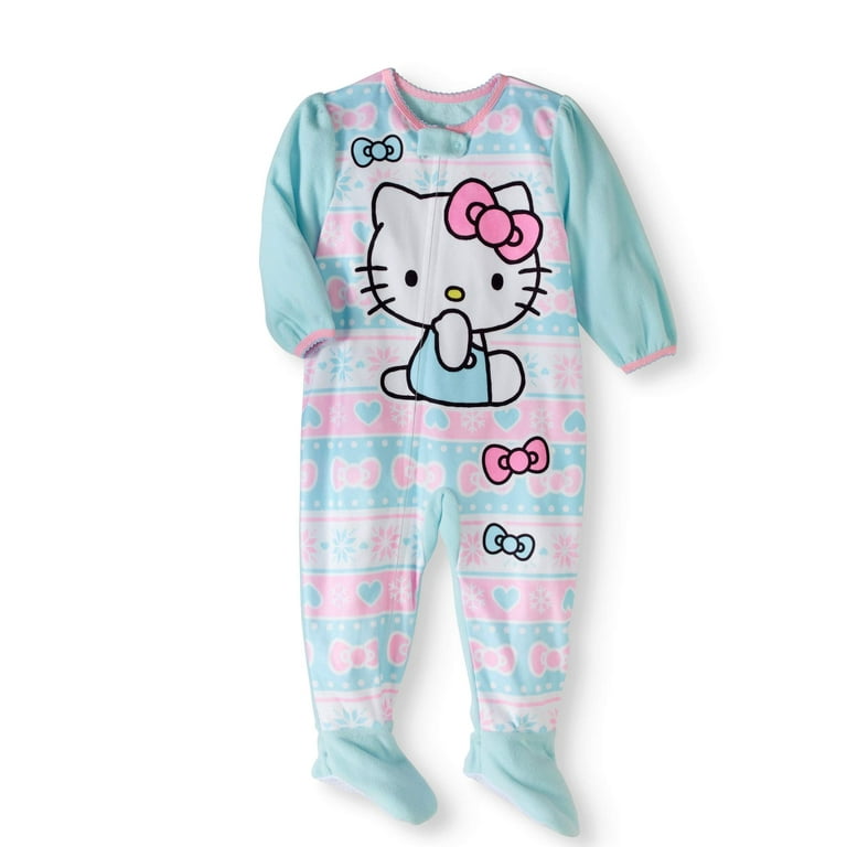 Hello Kitty Newborn Baby Girls Micro Fleece Footed Pajama