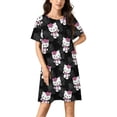 thumbnail image 1 of Hello Kitty Nightgowns for Women Short Sleeve Night Gown Soft Sleep Shirts Women's Sleepwear Print Sleep Dress, 1 of 7